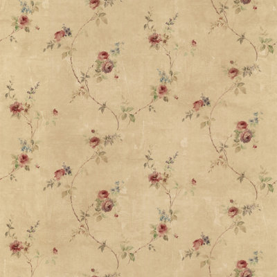 Galerie Rose Garden Beige Roses on Vines Smooth Wallpaper