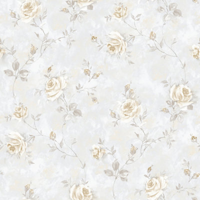 Galerie Rose Garden Beige Roses Trail Smooth Wallpaper