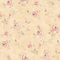 Galerie Rose Garden Beige Roses Trail Smooth Wallpaper