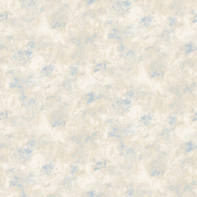 Galerie Rose Garden Blue Plaster Effect Plain Smooth Wallpaper