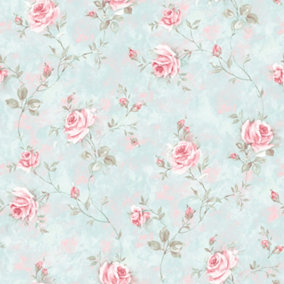 Galerie Rose Garden Blue Roses Trail Smooth Wallpaper