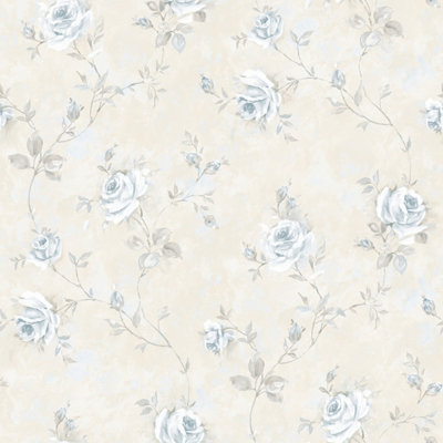 Galerie Rose Garden Blue Roses Trail Smooth Wallpaper