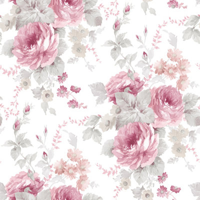 Galerie Rose Garden Pink Bold Roses Smooth Wallpaper