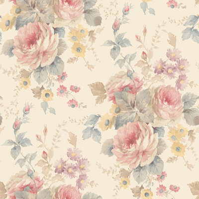 Galerie Rose Garden Pink Bold Roses Smooth Wallpaper