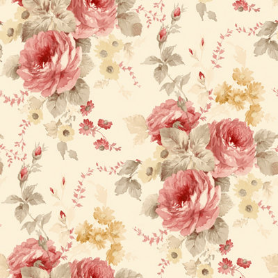 Galerie Rose Garden Pink Bold Roses Smooth Wallpaper