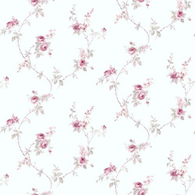 Galerie Rose Garden Pink Roses on Vines Smooth Wallpaper