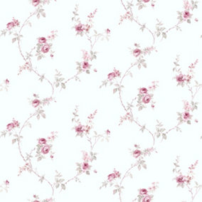 Galerie Rose Garden Pink Roses on Vines Smooth Wallpaper