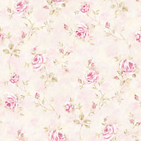 Galerie Rose Garden Pink Roses Trail Smooth Wallpaper