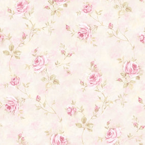 Galerie Rose Garden Pink Roses Trail Smooth Wallpaper