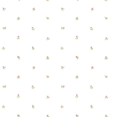 Galerie Rose Garden Pink Small Rose Motif Smooth A4 Wallpaper Sample