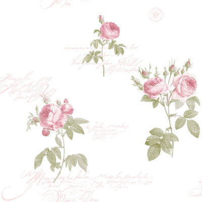 Galerie Rose Garden Pink Vintage Roses Smooth A4 Wallpaper Sample
