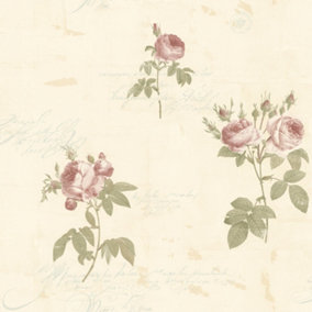 Galerie Rose Garden Pink Vintage Roses Smooth Wallpaper