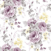 Galerie Rose Garden Purple Lilac Bold Roses Smooth Wallpaper