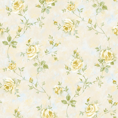 Galerie Rose Garden Yellow Gold Roses Trail Smooth A4 Wallpaper Sample