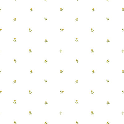 Galerie Rose Garden Yellow Gold Small Rose Motif Smooth Wallpaper