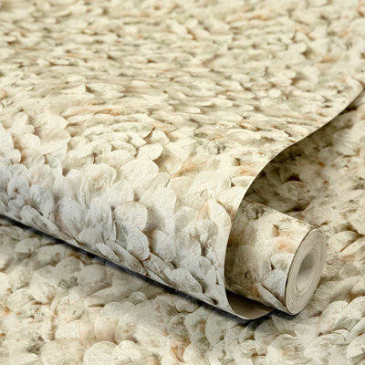 Galerie Salt Arco Sage 3D Embossed Lustre Flower Leaf Wallpaper Roll