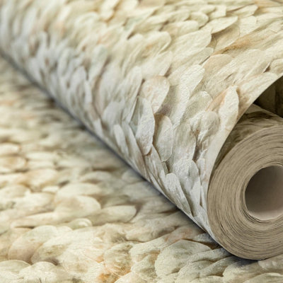 Galerie Salt Arco Sage 3D Embossed Lustre Flower Leaf Wallpaper Roll