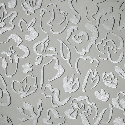 Galerie Salt Fiore Allspice Metallic Flower Design A4 Wallpaper Sample