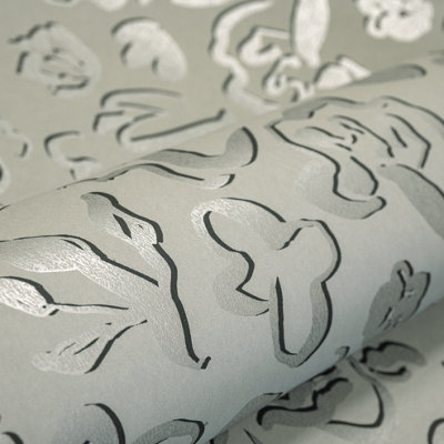 Galerie Salt Fiore Allspice Metallic Flower Design Wallpaper Roll