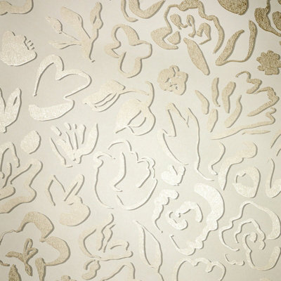 Galerie Salt Fiore Himalayan Salt Metallic Flower Design A4 Wallpaper Sample