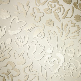 Galerie Salt Fiore Himalayan Salt Metallic Flower Design Wallpaper Roll
