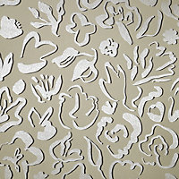 Galerie Salt Fiore Nutmeg Metallic Flower Design Wallpaper Roll