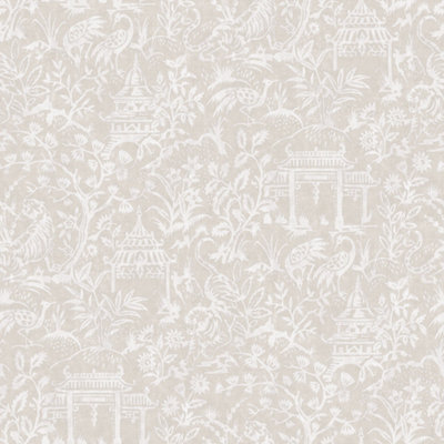 Galerie Secret Garden Beige Botanical Toile Wallpaper Roll