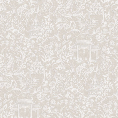 Galerie Secret Garden Beige Botanical Toile Wallpaper Roll