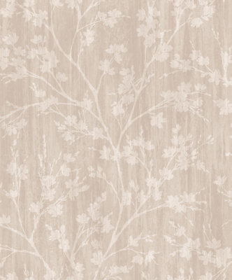 Galerie Secret Garden Beige/Taupe Calming Leaf Branches Wallpaper Roll