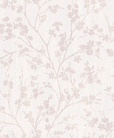 Galerie Secret Garden Cream/Pink Calming Leaf Branches Wallpaper Roll