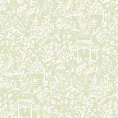 Galerie Secret Garden Green Botanical Toile Wallpaper Roll