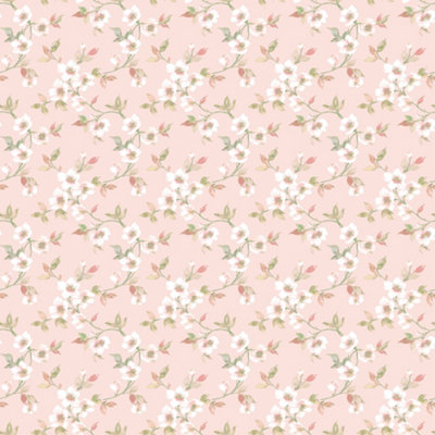 Galerie Secret Garden Pink/Cream Delicate Flower Trail Wallpaper Roll