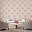 Galerie Secret Garden Taupe/Pink Floral Bouquet Wallpaper Roll