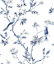 Galerie Secret Garden White/Blue Garden Bird Trail Wallpaper Roll
