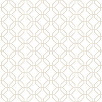 Galerie Secret Garden White/Taupe Octogonal Trellis Wallpaper Roll