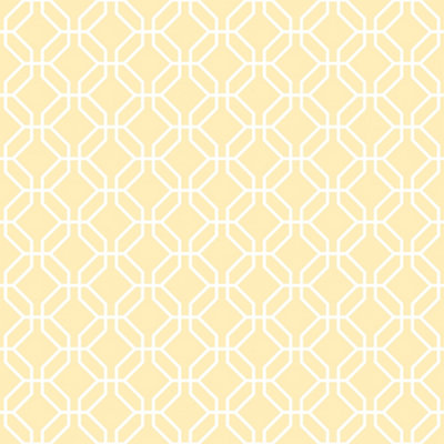 Galerie Secret Garden Yellow/White Octogonal Trellis Wallpaper Roll