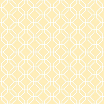 Galerie Secret Garden Yellow/White Octogonal Trellis Wallpaper Roll
