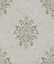 Galerie Serene Collection Metallic Cream Ornamental Damask Wallpaper Roll