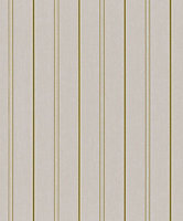 Galerie Serene Collection Metallic Glitter Beige Traditional Stripe Wallpaper Roll