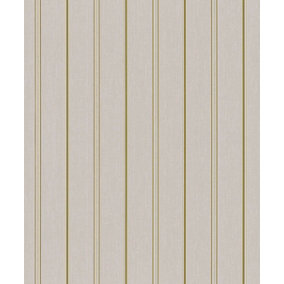 Galerie Serene Collection Metallic Glitter Beige Traditional Stripe Wallpaper Roll