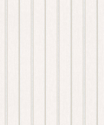 Galerie Serene Collection Metallic Glitter Cream Traditional Stripe Wallpaper Roll