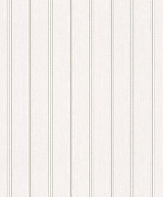 Galerie Serene Collection Metallic Glitter Cream Traditional Stripe Wallpaper Roll