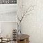 Galerie Serene Collection Metallic Grey Botanical Leaves Wallpaper Roll