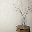 Galerie Serene Collection Metallic Grey Botanical Leaves Wallpaper Roll