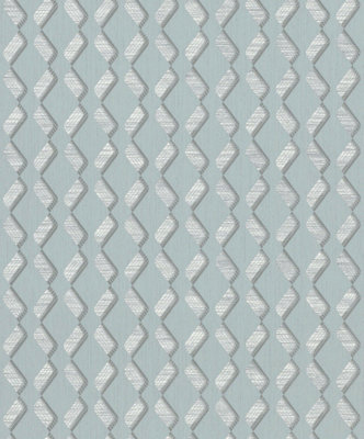 Galerie Serene Collection Metallic Grey Geometric Zig-Zag Wallpaper Roll