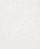 Galerie Serene Collection Metallic White Botanical Leaves Wallpaper Roll