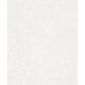 Galerie Serene Collection White Metallic Hue Plaster Effect Wallpaper Roll