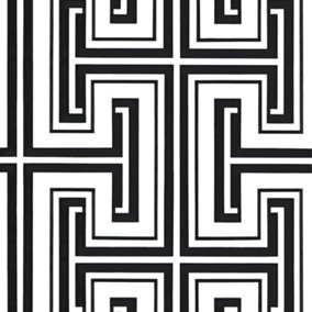 Galerie Shades Black Geometric Smooth Wallpaper