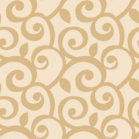 Galerie Shades Yellow Gold Floral Trail Smooth Wallpaper