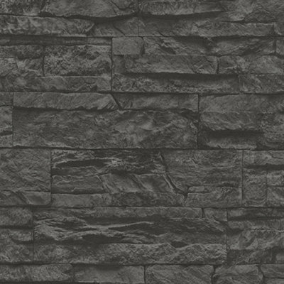 Galerie Silver Grey Graceful Granite Motif Wallpaper